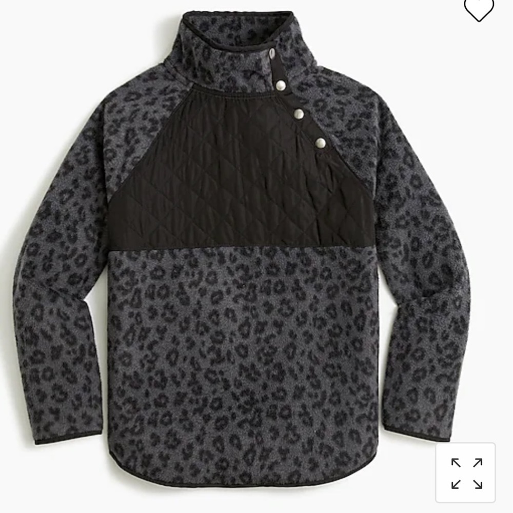 NWT J. Crew Factory Quilted Button Neck Sherpa Tunic